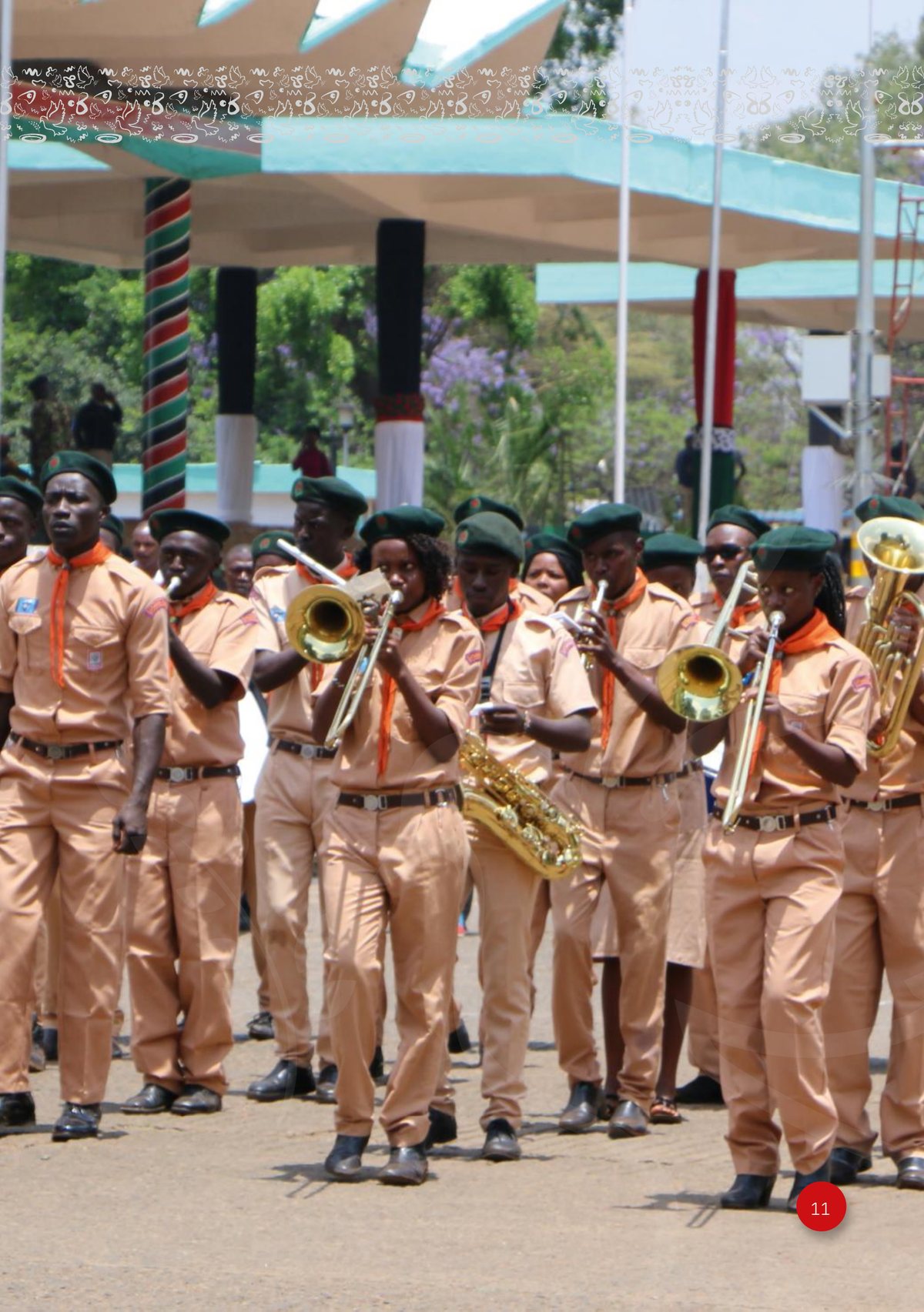 Scouts brass band at Kisii University